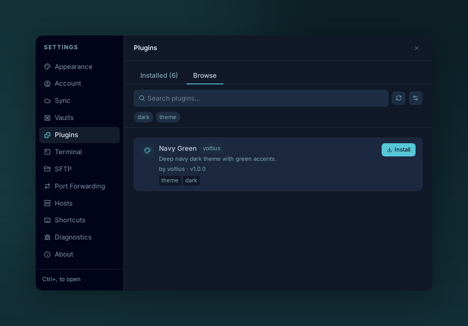 The plugin marketplace Browse tab